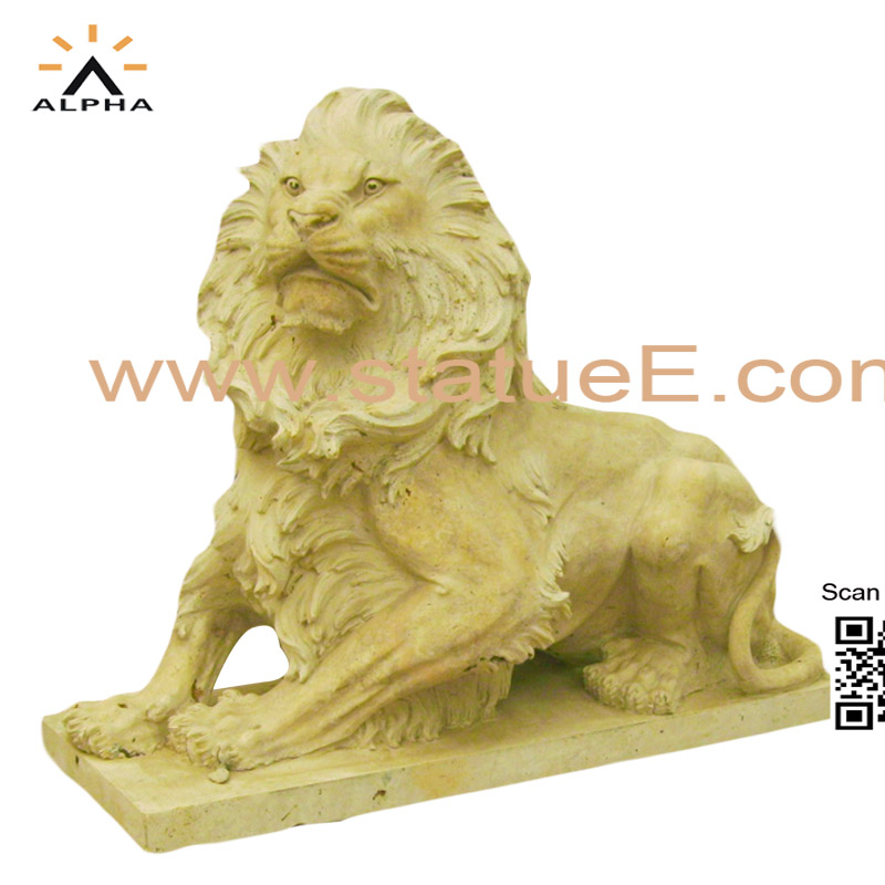 Marble lion statue